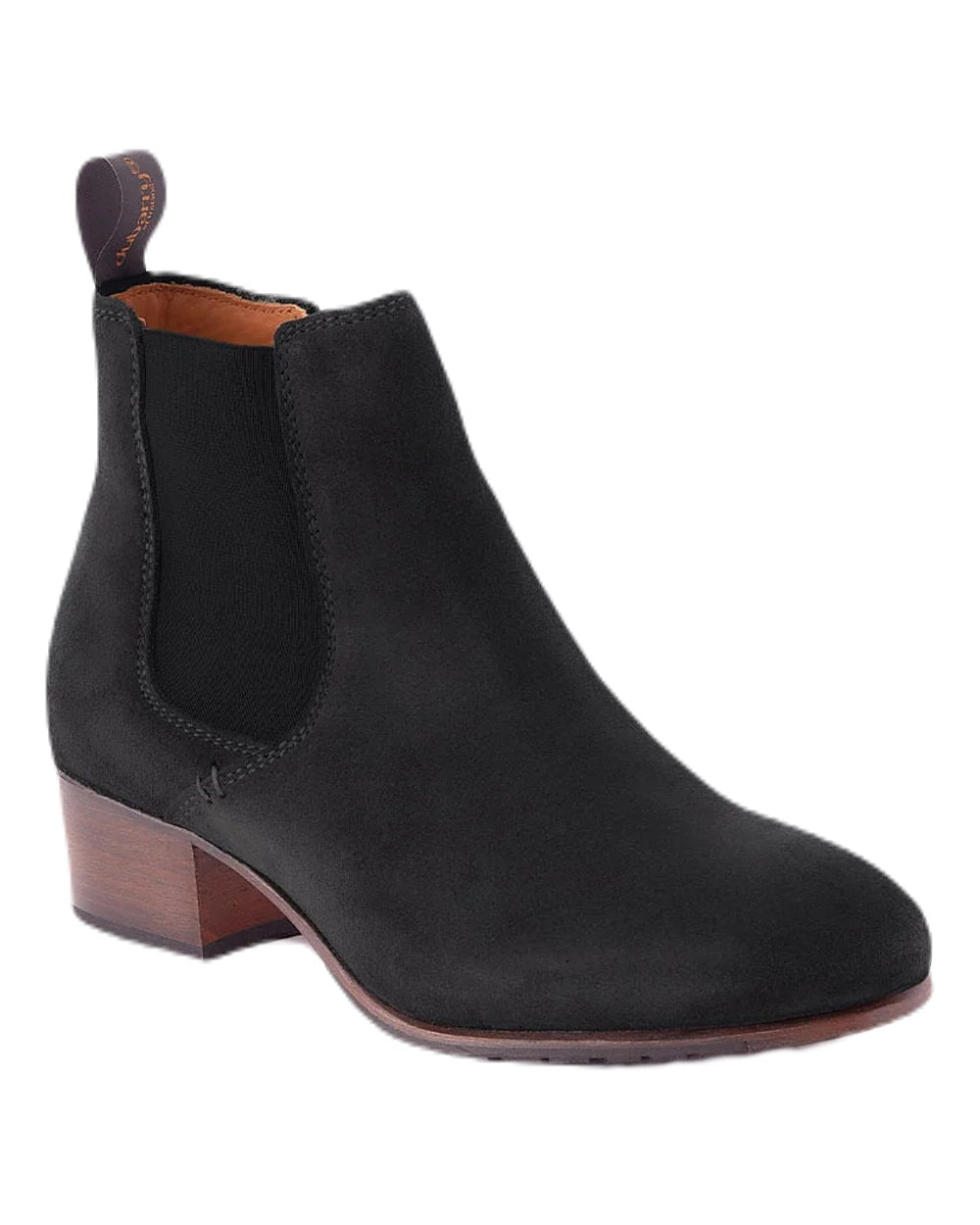 Black coloured Dubarry Bray Chelsea Boots on white background 