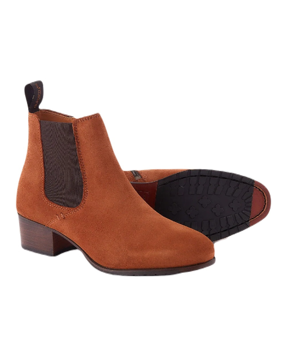 Camel coloured Dubarry Bray Chelsea Boots on white background 