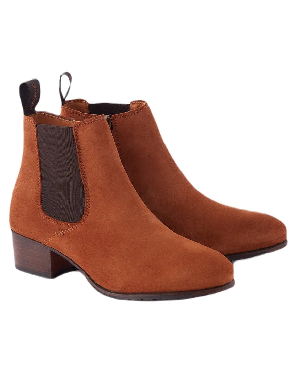 Camel coloured Dubarry Bray Chelsea Boots on white background 