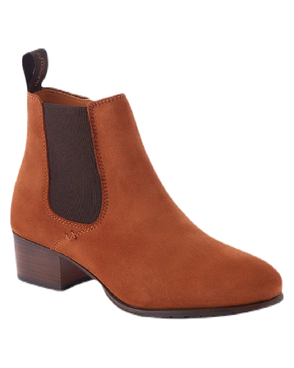 Camel coloured Dubarry Bray Chelsea Boots on white background 