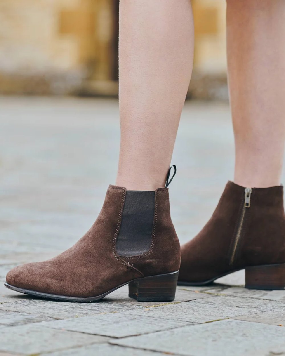 Cigar coloured Dubarry Bray Chelsea Boots on floor background 