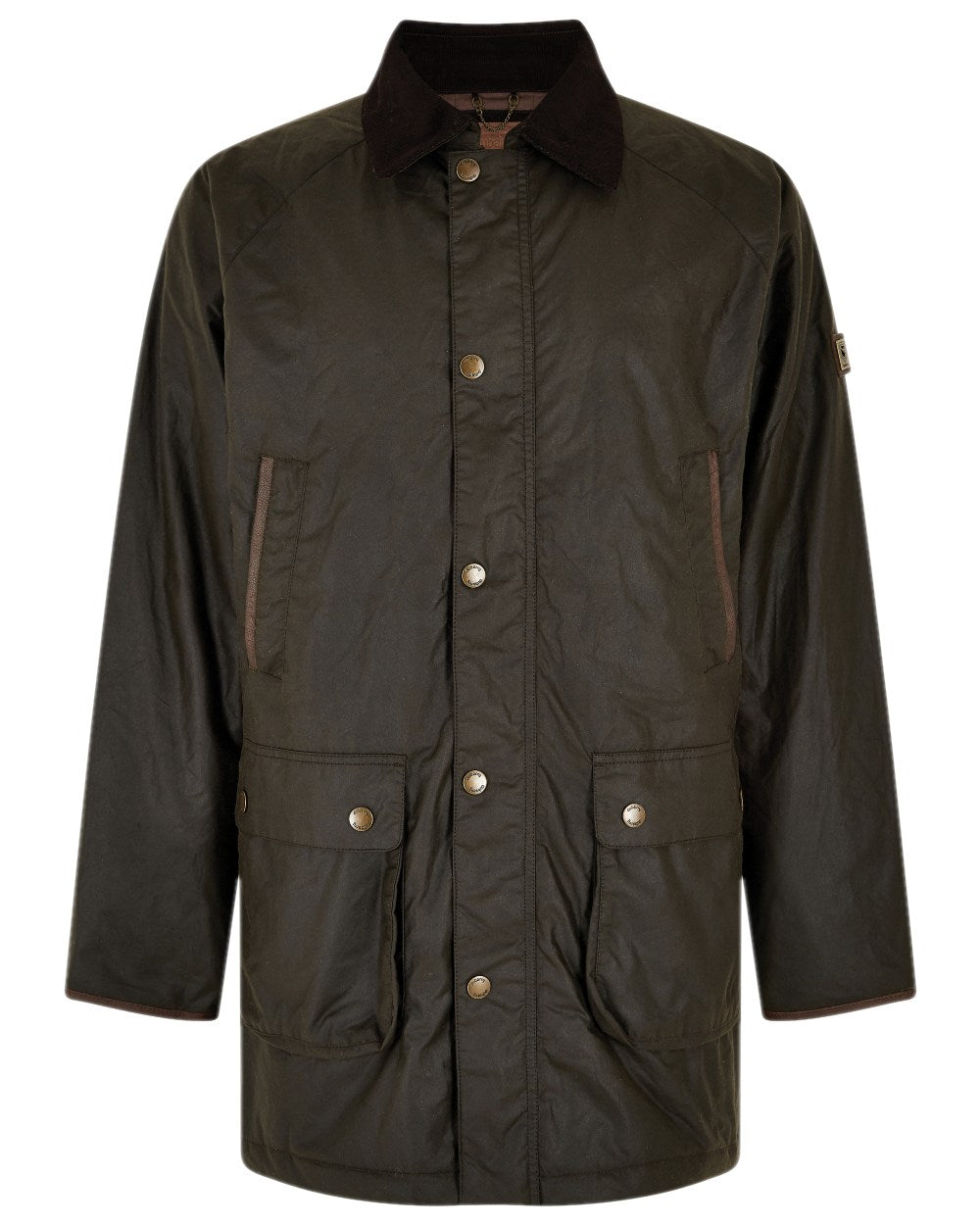 Verdigris Coloured Dubarry Brunswick Wax Jacket on white background 