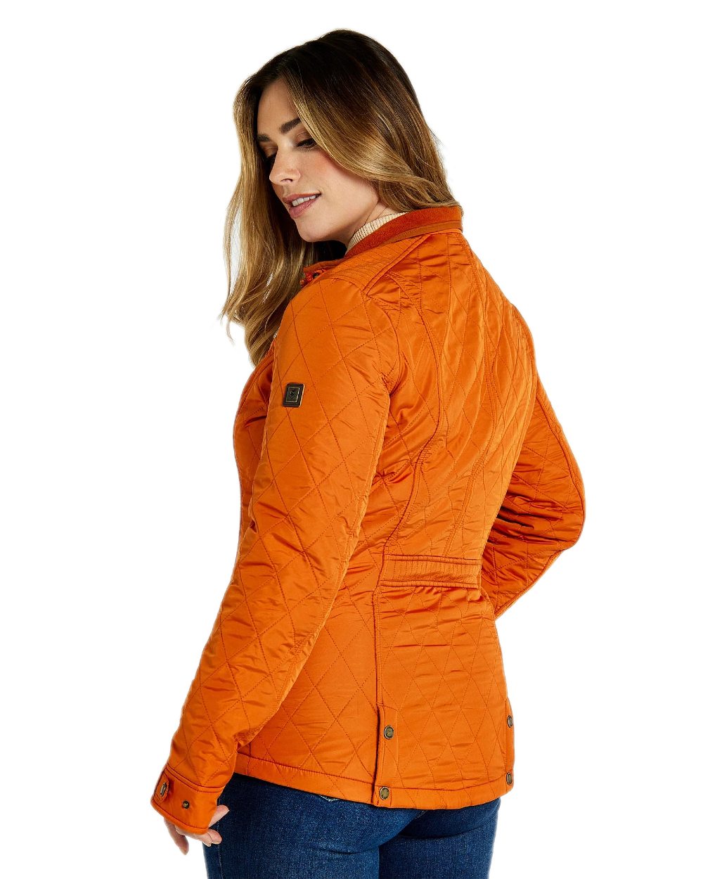 Cayenne Coloured Dubarry Camlodge Quilted Jacket on white background 