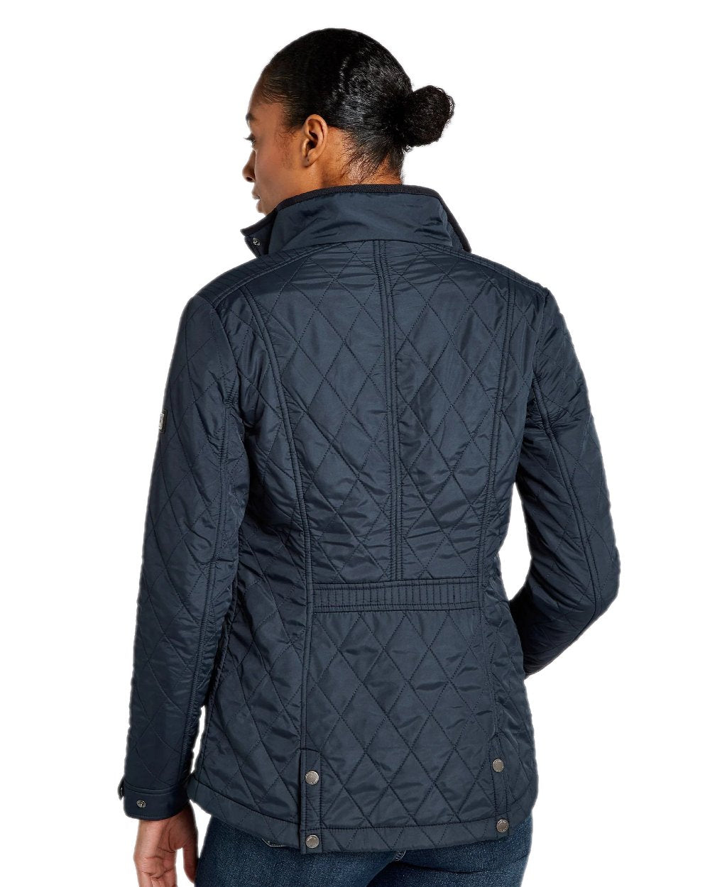 Navy Coloured Dubarry Camlodge Quilted Jacket on white background 