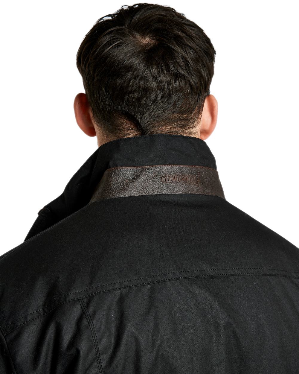 Black Coloured Dubarry Carrickfergus Waxed Jacket on white background 