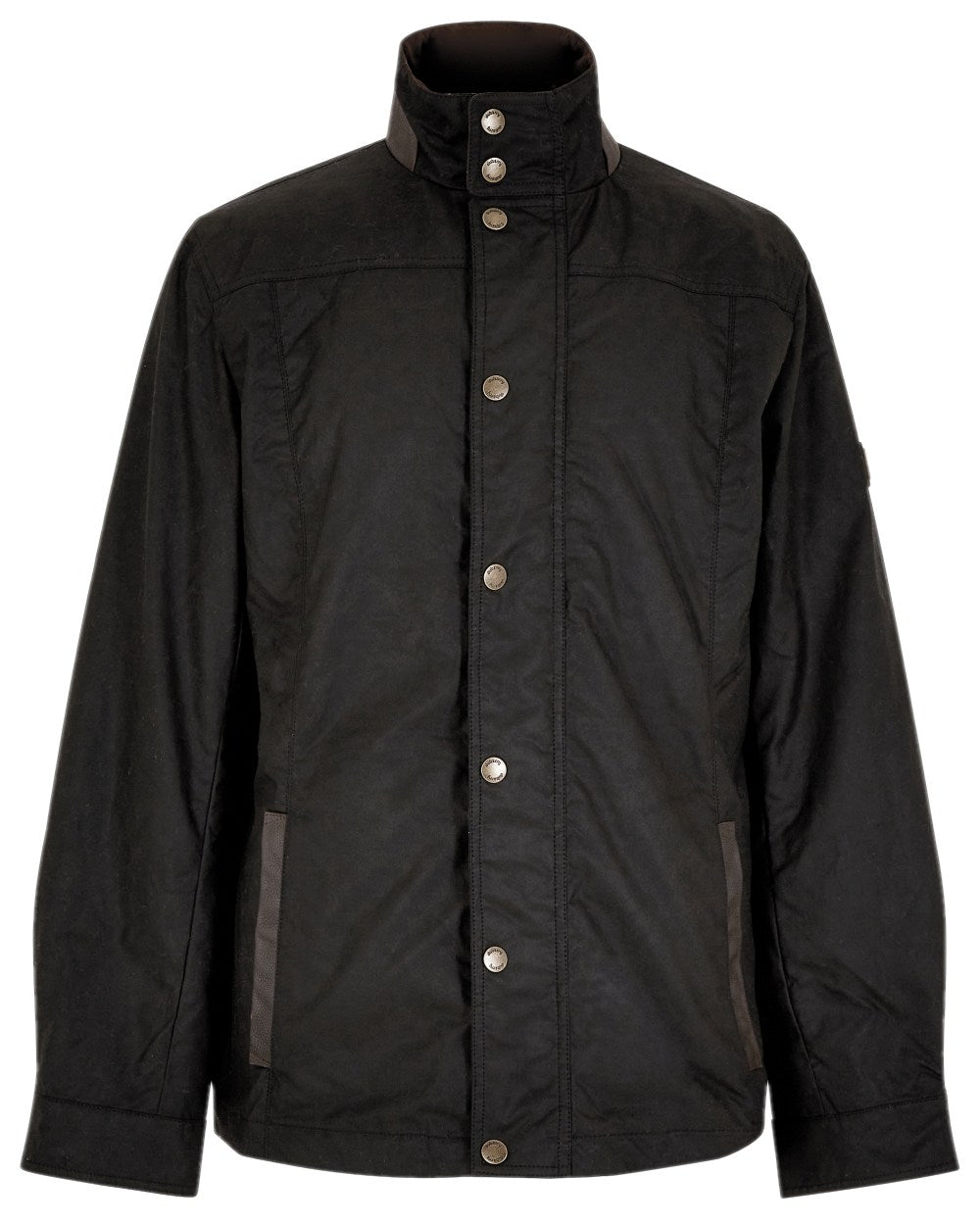 Black Coloured Dubarry Carrickfergus Waxed Jacket on white background 