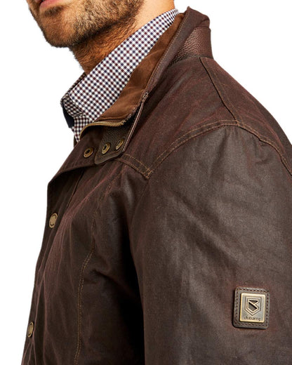 Java Coloured Dubarry Carrickfergus Waxed Jacket on white background 