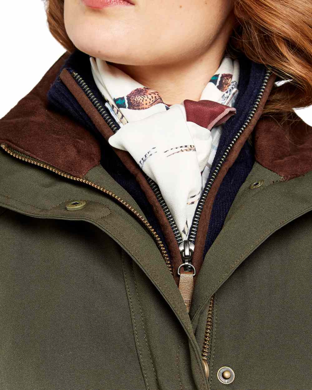 Ivy Coloured Dubarry Castlehyde All-Purpose Shooting Coat on white background 