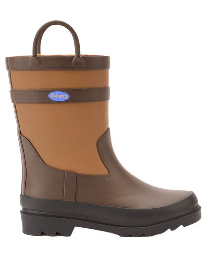 Walnut Coloured Dubarry Childrens Splash Waterproof Boots on white background 