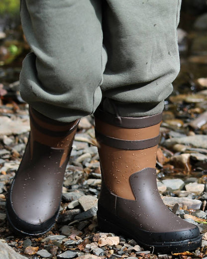 Walnut Coloured Dubarry Childrens Splash Waterproof Boots on outdoor background 