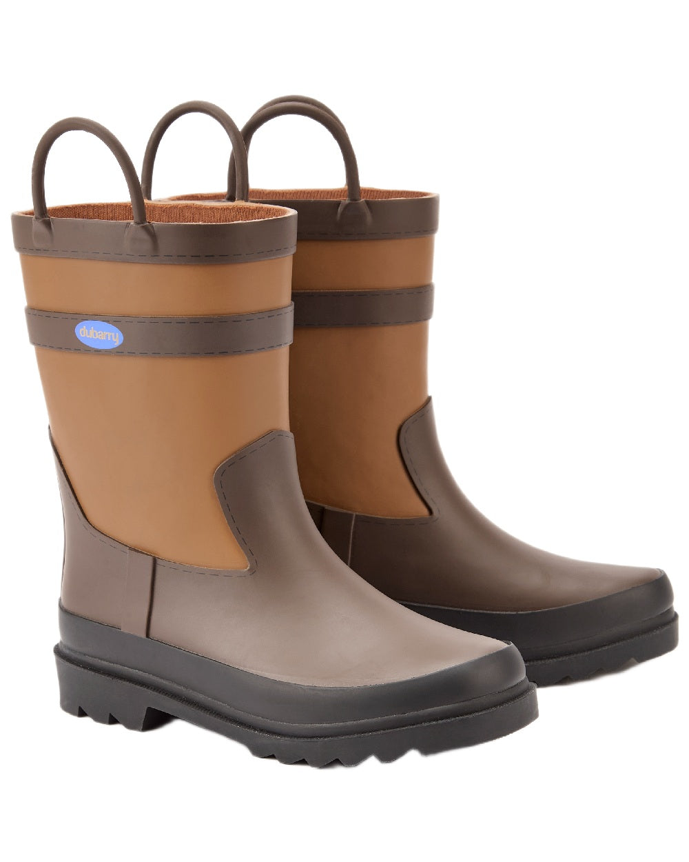 Walnut Coloured Dubarry Childrens Splash Waterproof Boots on white background 