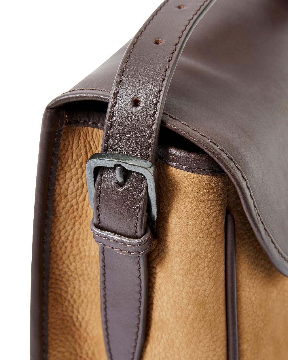 Brown coloured Dubarry Clara Leather Saddle Bag on white background 