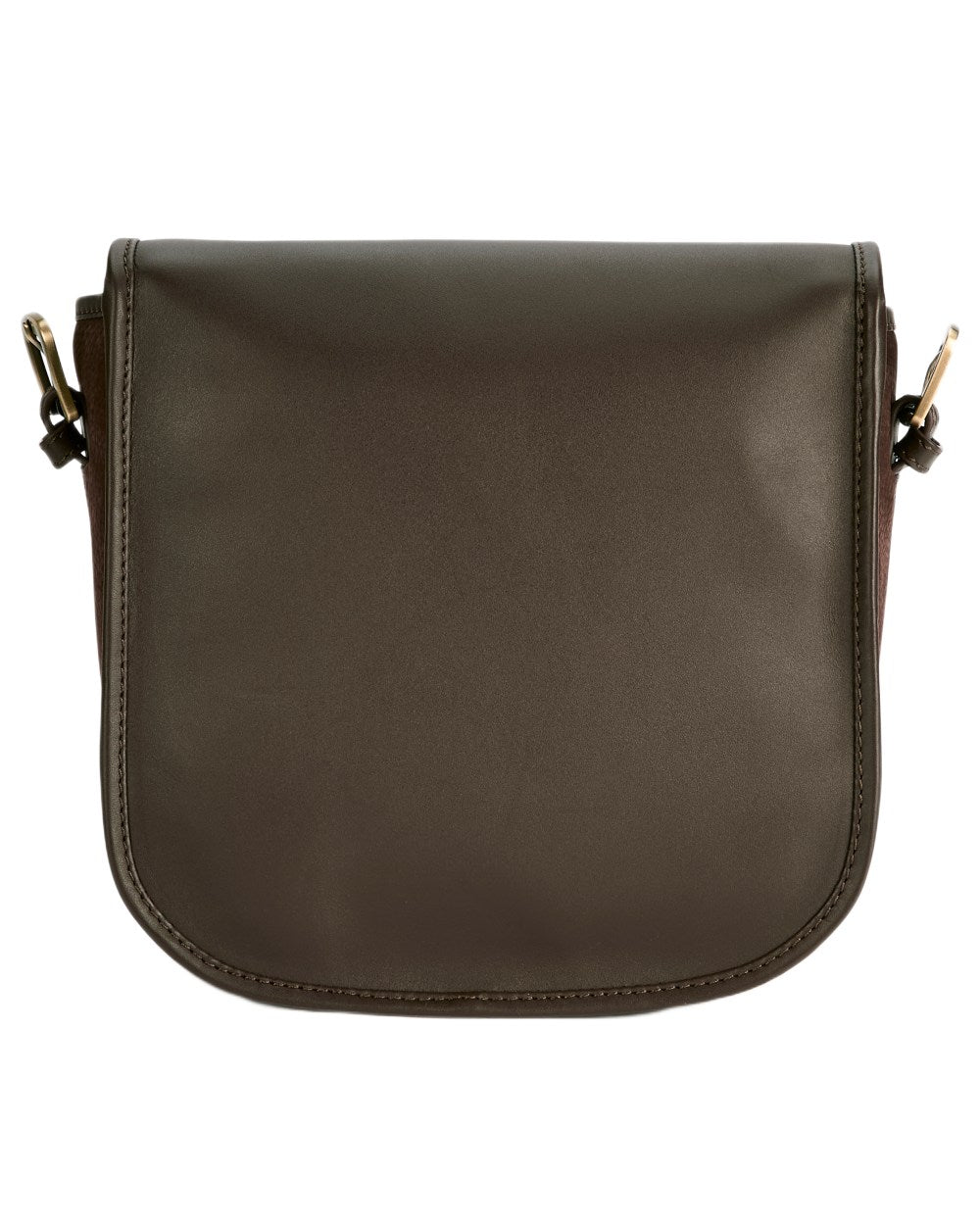 Mocha coloured Dubarry Clara Leather Saddle Bag on white background 