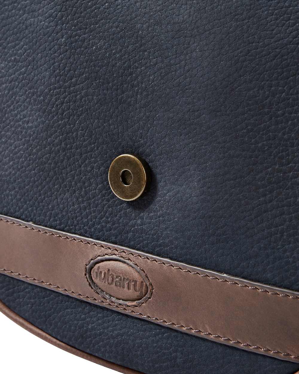 Navy Brown coloured Dubarry Clara Leather Saddle Bag on white background 