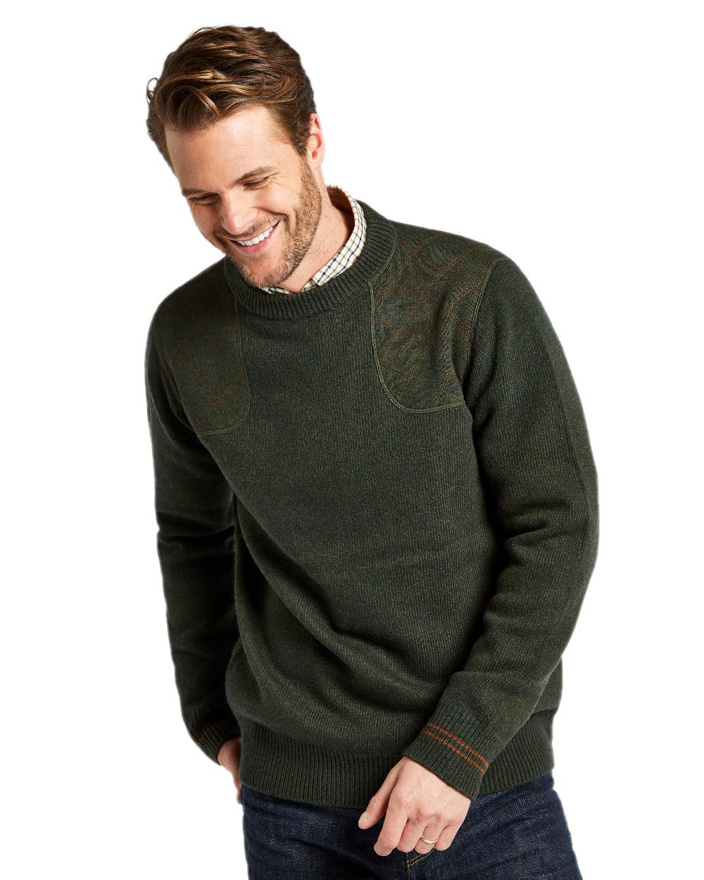 Olive Coloured Dubarry Clarinbridge Crew Neck Sweater on white background 