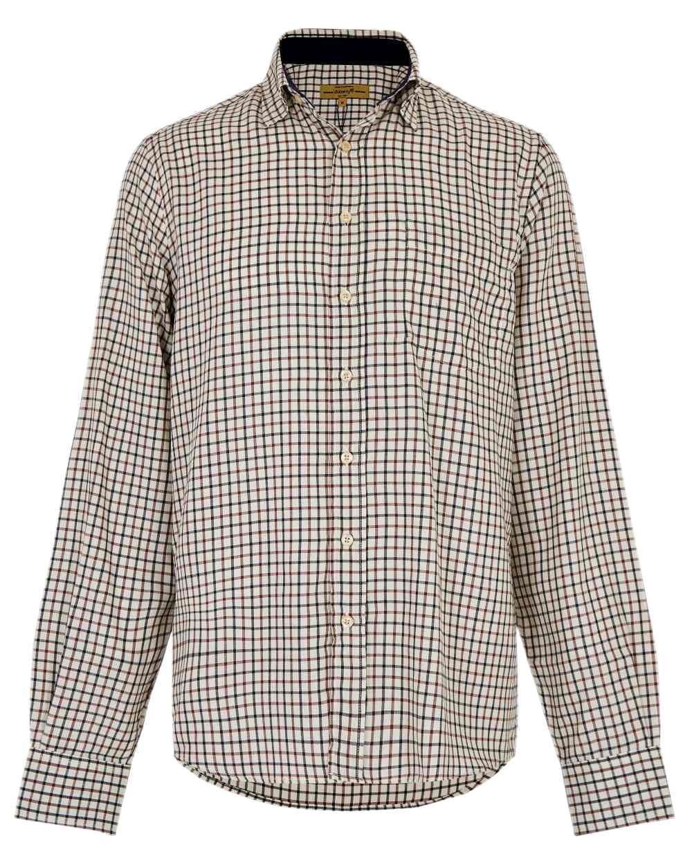 Ox Blood Coloured Dubarry Connell Tattersal Check Shirt on white background 