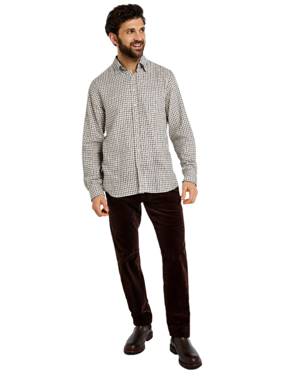 Ox Blood Coloured Dubarry Connell Tattersal Check Shirt on white background 