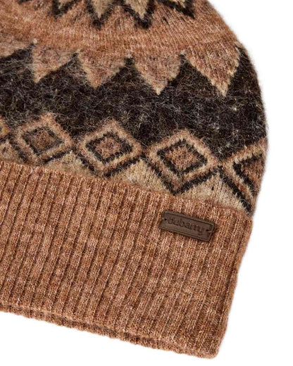 Oat Multi coloured Dubarry Coolroe Knitted Bobble Hat on white background 