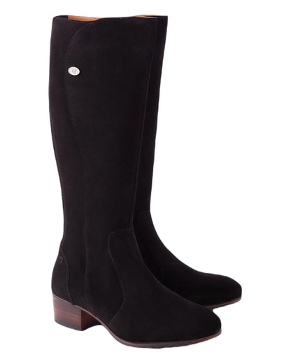 Black Suede coloured Dubarry Downpatrick Knee High Boots on white background 