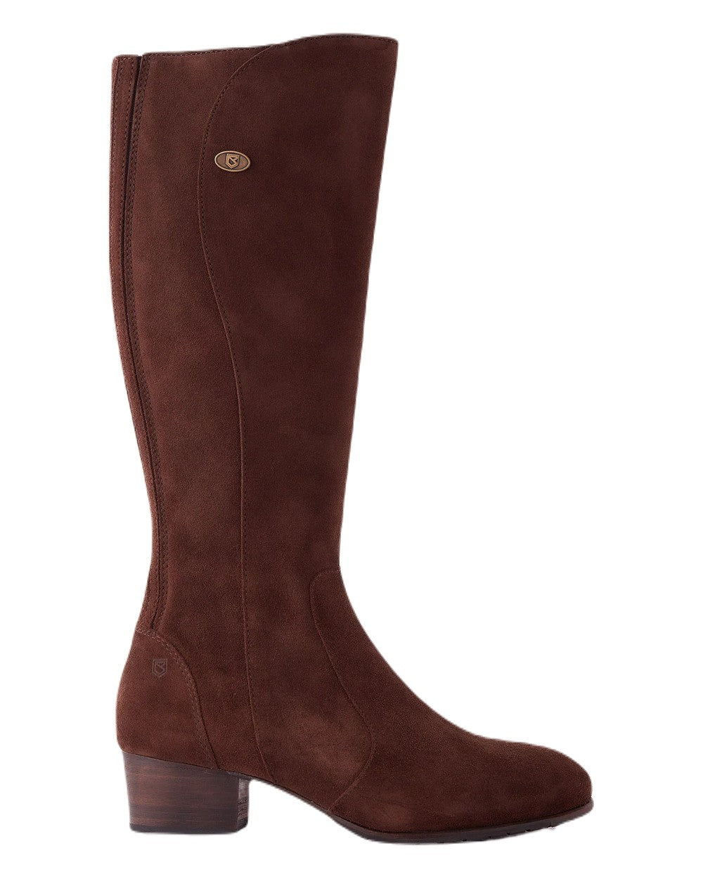 Cigar coloured Dubarry Downpatrick Knee High Boots on white background 