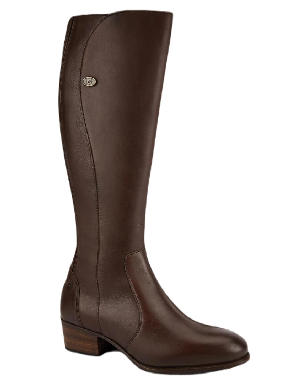 Old Rum coloured Dubarry Downpatrick Knee High Boots on white background 