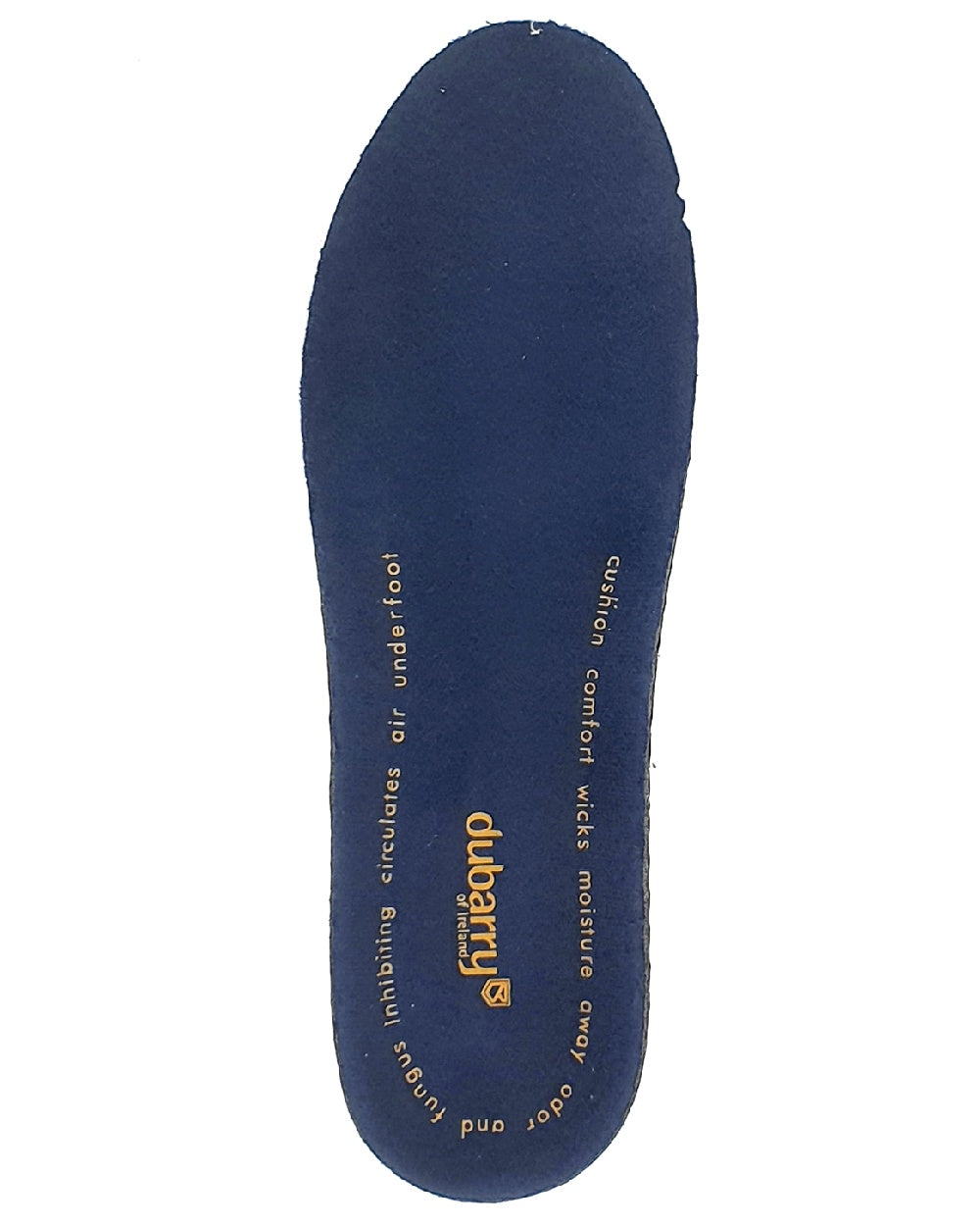 Navy coloured Dubarry Footbed on white background 