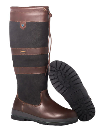 Black Brown coloured Dubarry Galway Country Boots on white background 