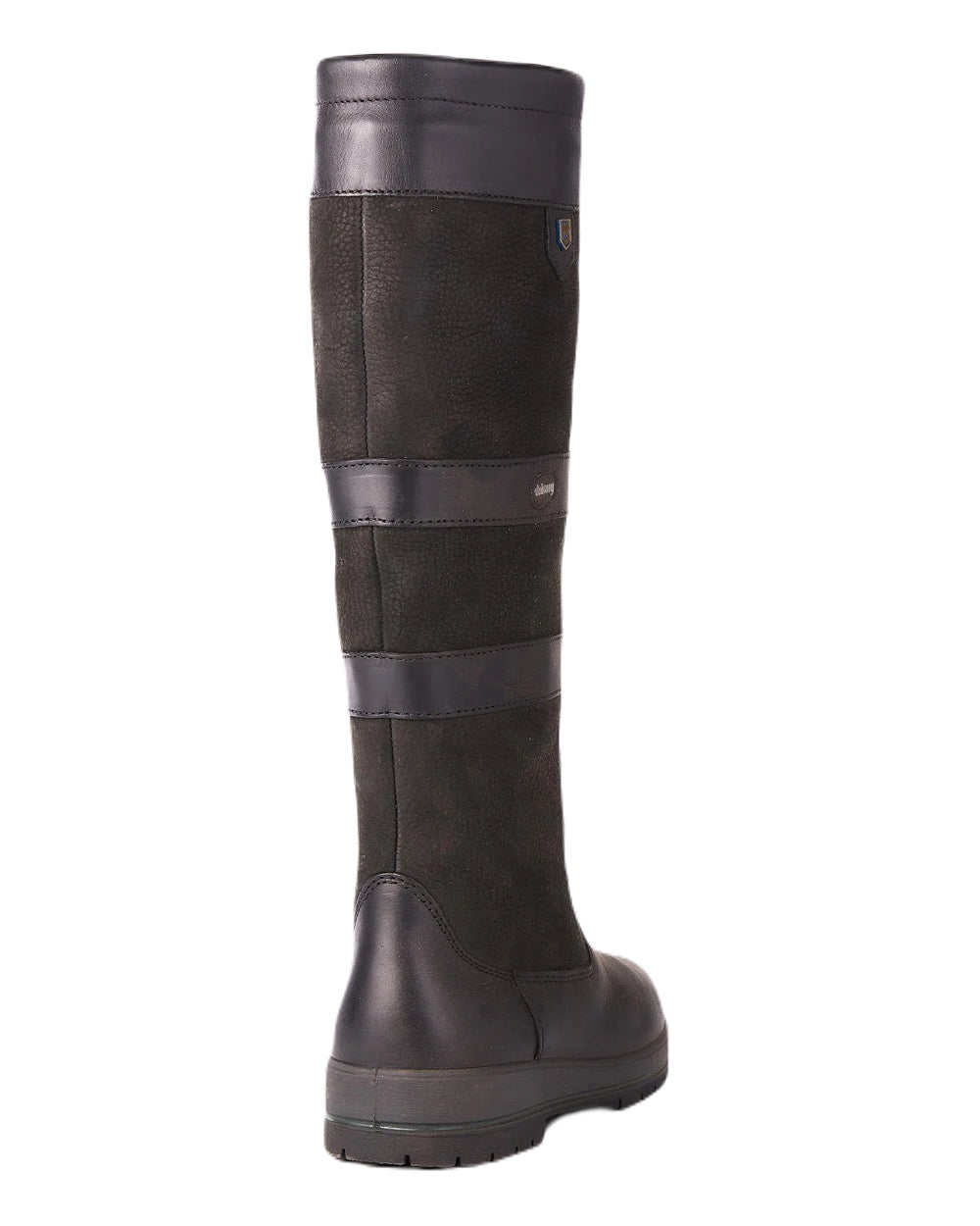 Black coloured Dubarry Galway Country Boots on white background 