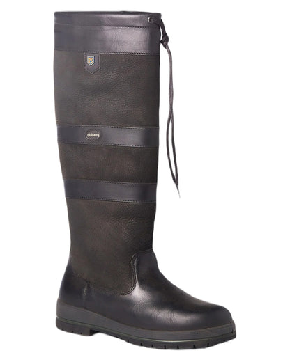 Black coloured Dubarry Galway Country Boots on white background 