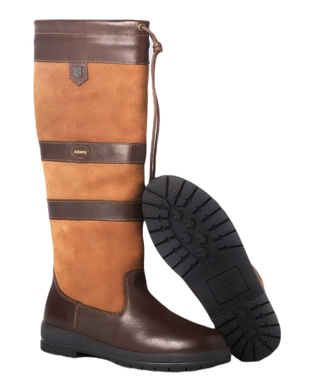 Brown coloured Dubarry Galway Country Boots on white background 