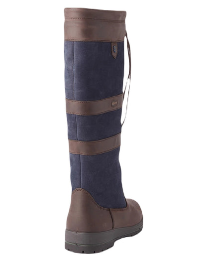 Navy Brown coloured Dubarry Galway Country Boots on white background 