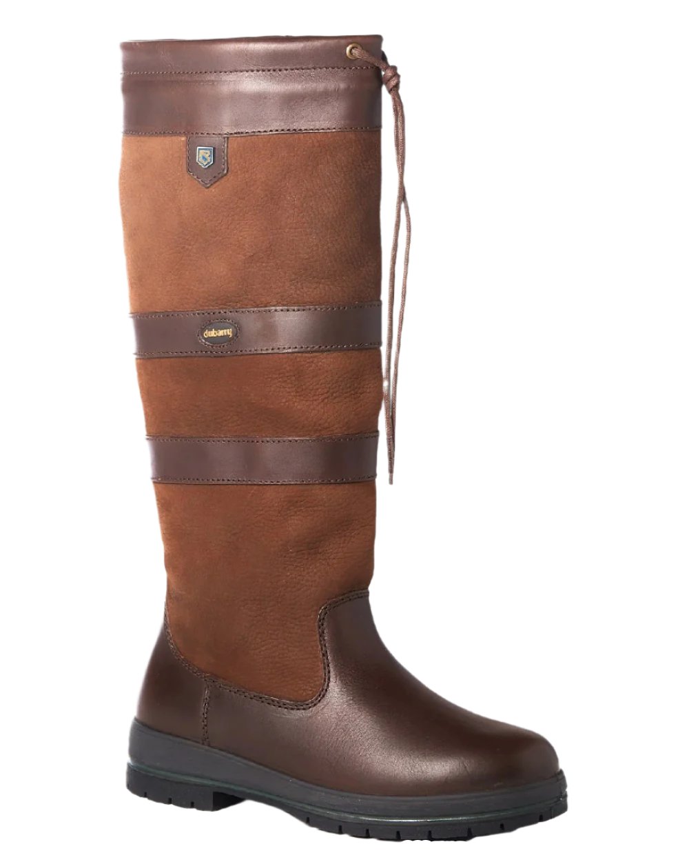 Walnut coloured Dubarry Galway Country Boots on white background 