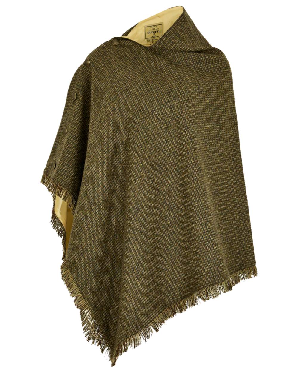 Heath Coloured Dubarry Hazelwood Tweed Poncho on white background 