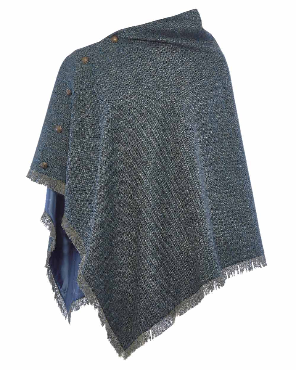 Mist Coloured Dubarry Hazelwood Tweed Poncho on white background 