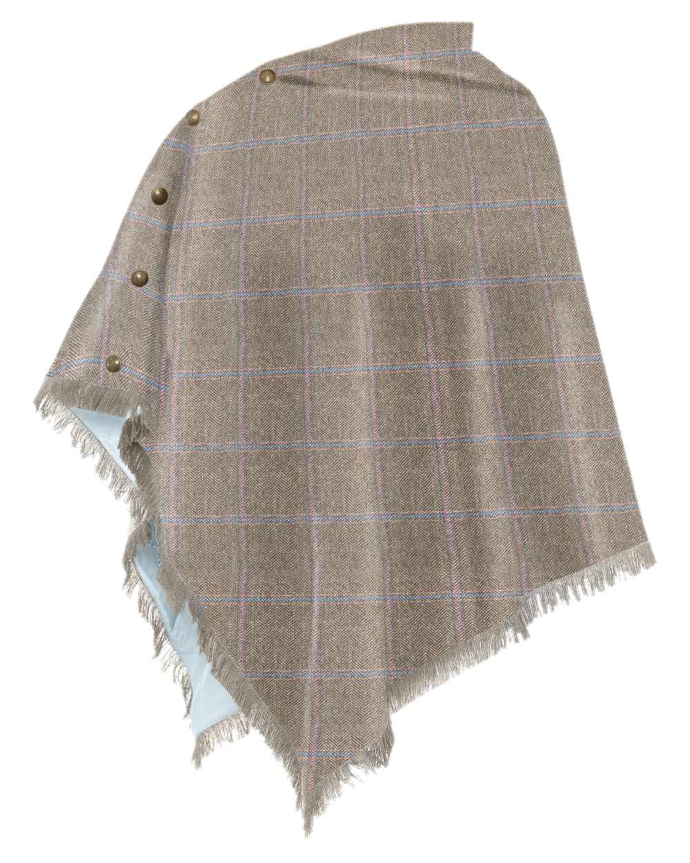 Woodrose Coloured Dubarry Hazelwood Tweed Poncho on white background 