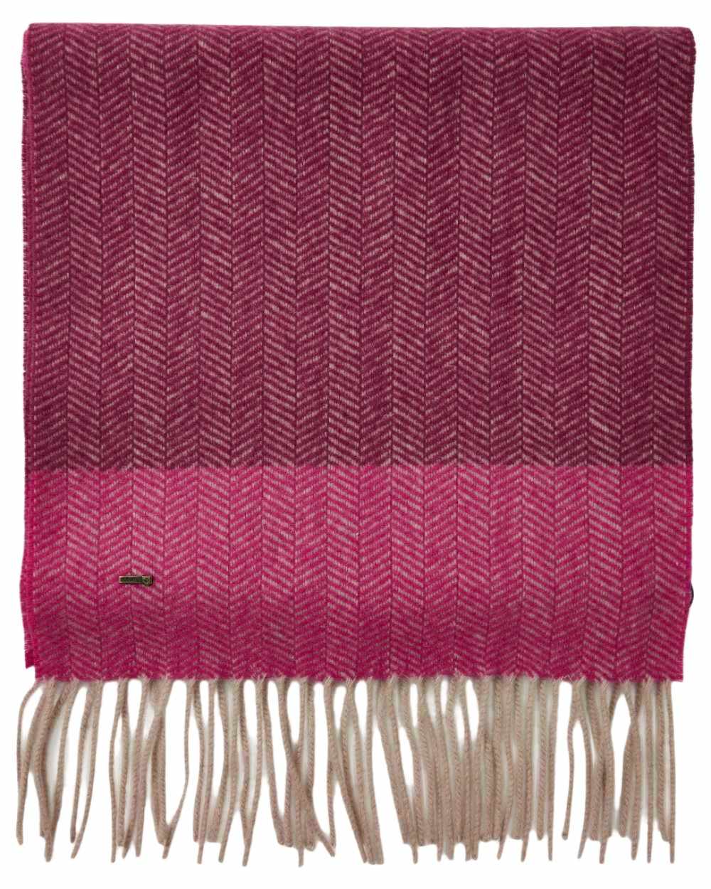 Ox Blood Coloured Dubarry Keena Wool Scarf on white background 