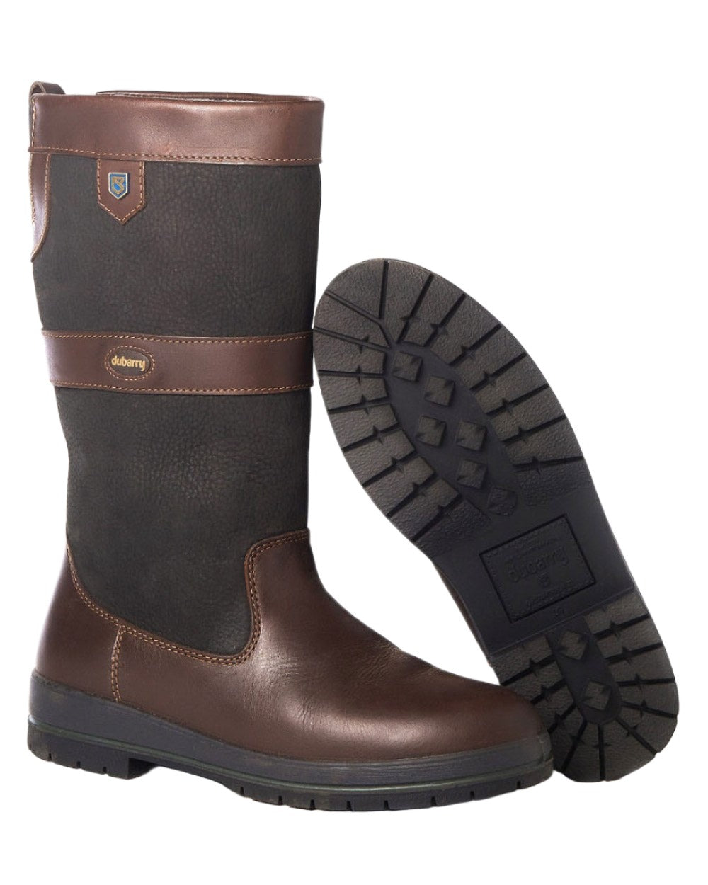 Black/Brown coloured Dubarry Kildare Country Boots on white background 