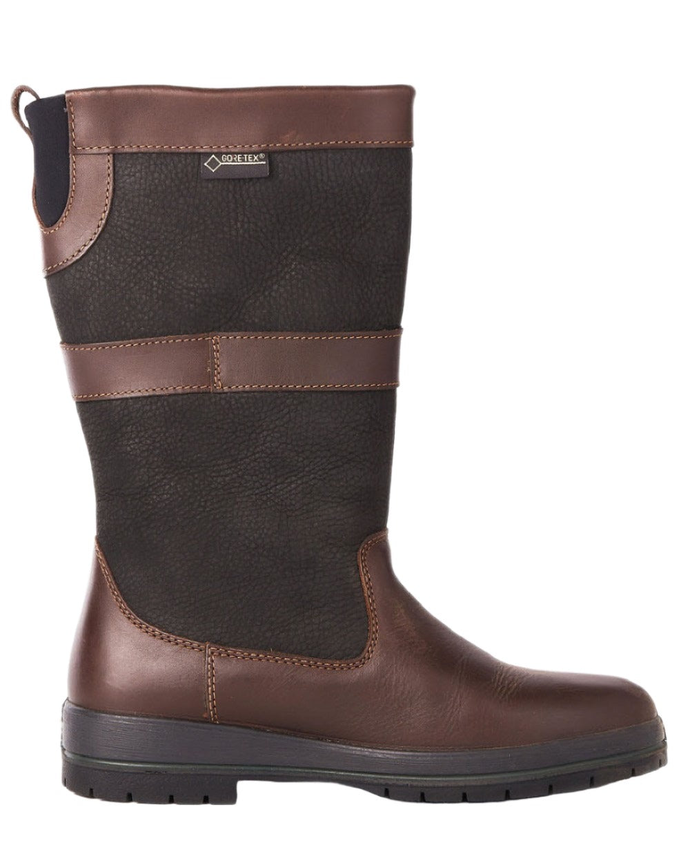 Black/Brown coloured Dubarry Kildare Country Boots on white background 