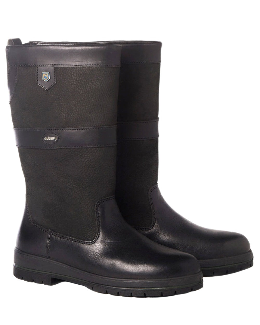 Black coloured Dubarry Kildare Country Boots on white background 