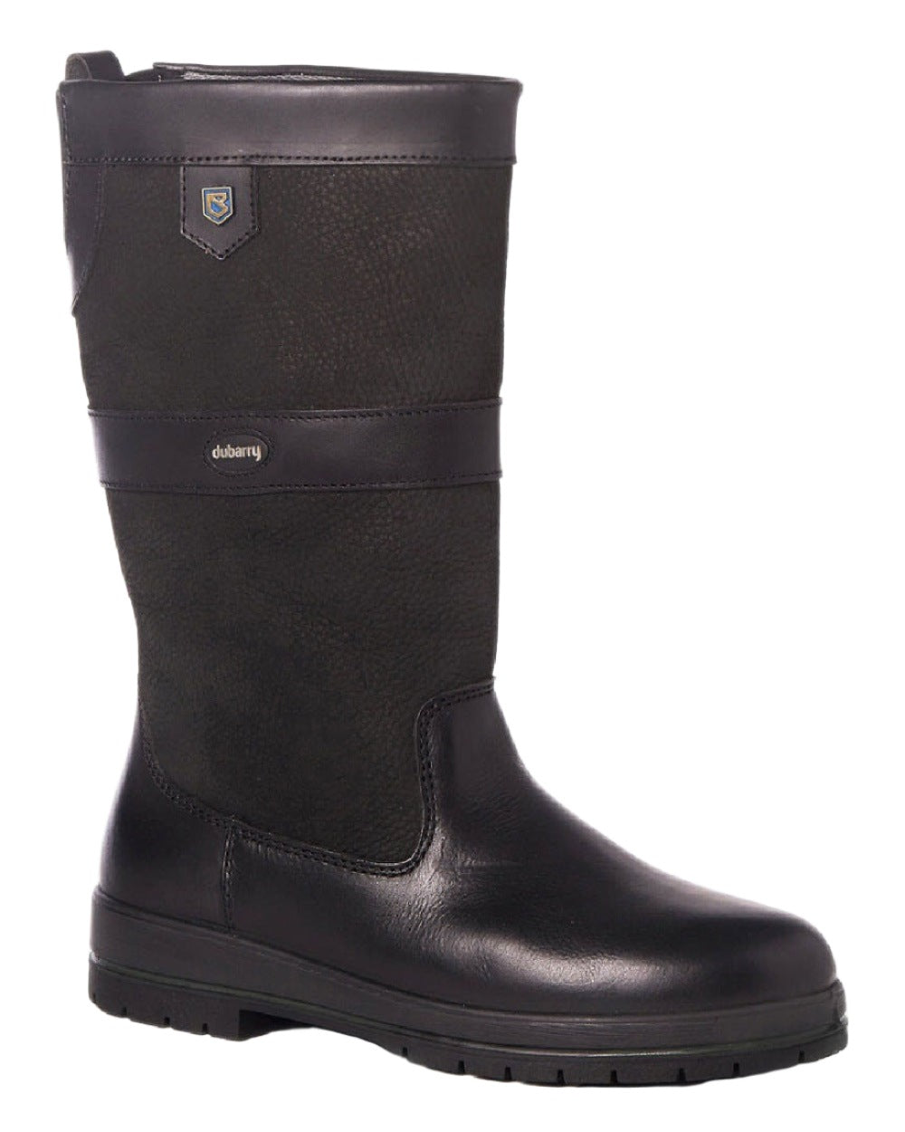 Black coloured Dubarry Kildare Country Boots on white background 