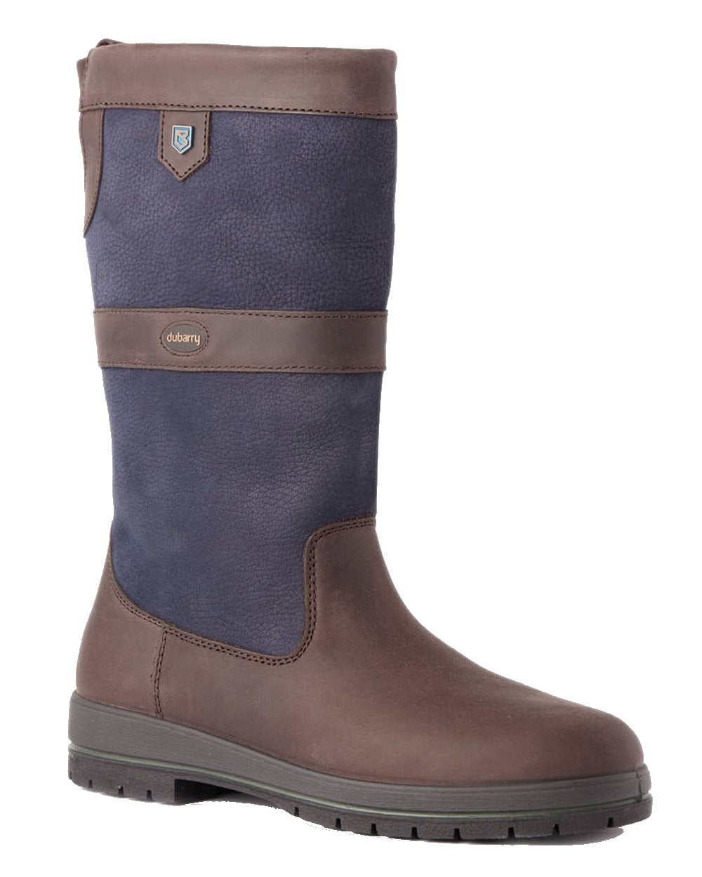 Navy/Brown coloured Dubarry Kildare Country Boots on white background 