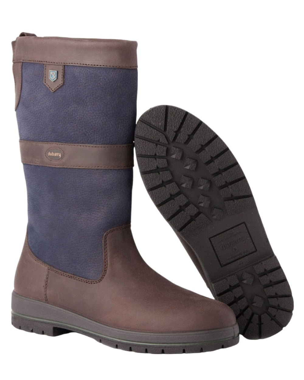 Navy/Brown coloured Dubarry Kildare Country Boots on white background 