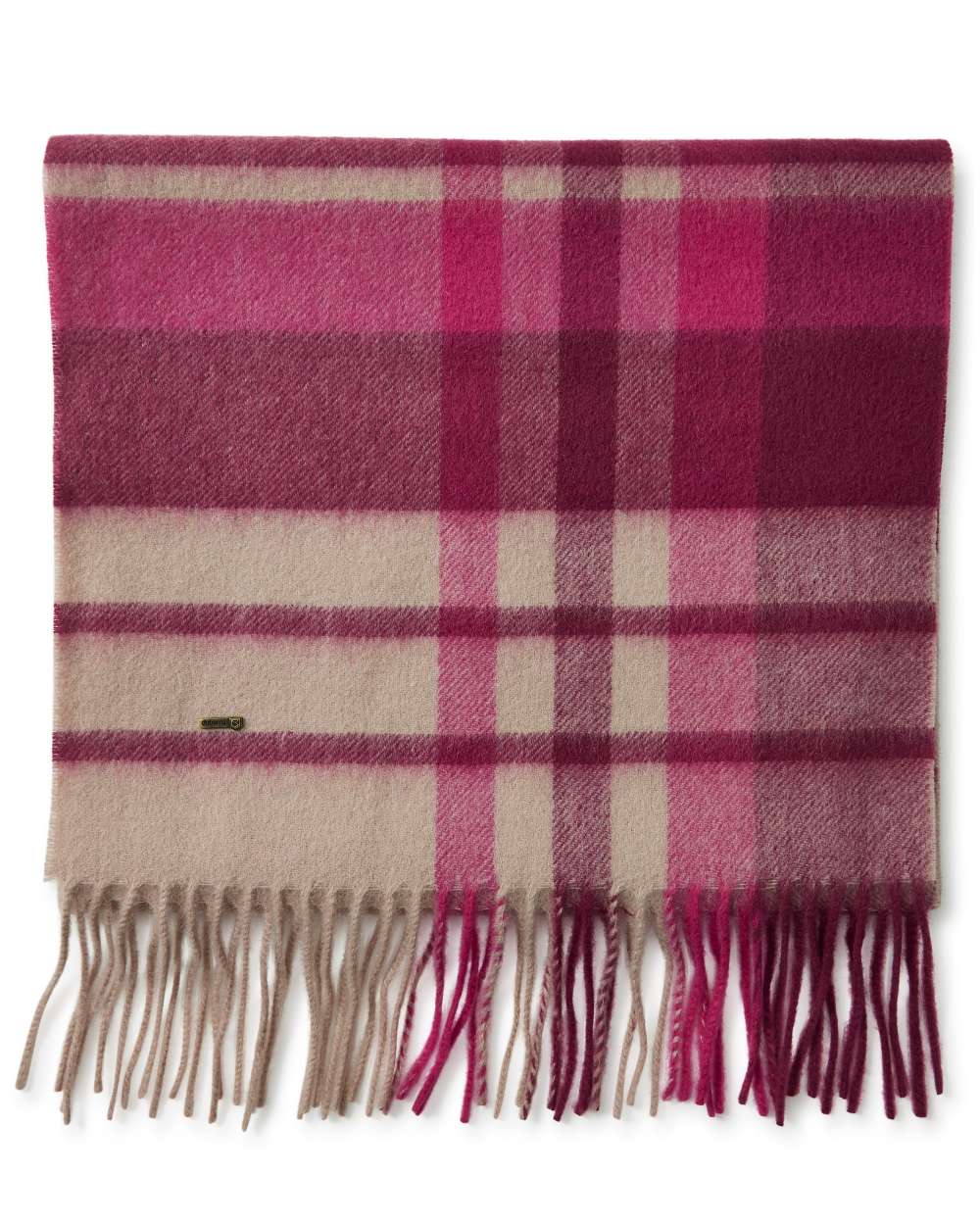 Ox Blood coloured Dubarry Kildavin Wool Scarf on white background 