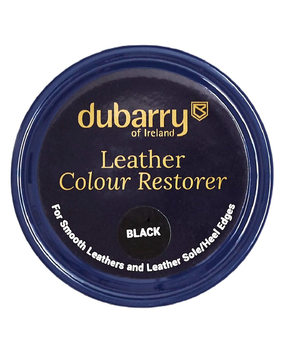 Black coloured Dubarry Leather Colour Restorer on white background 