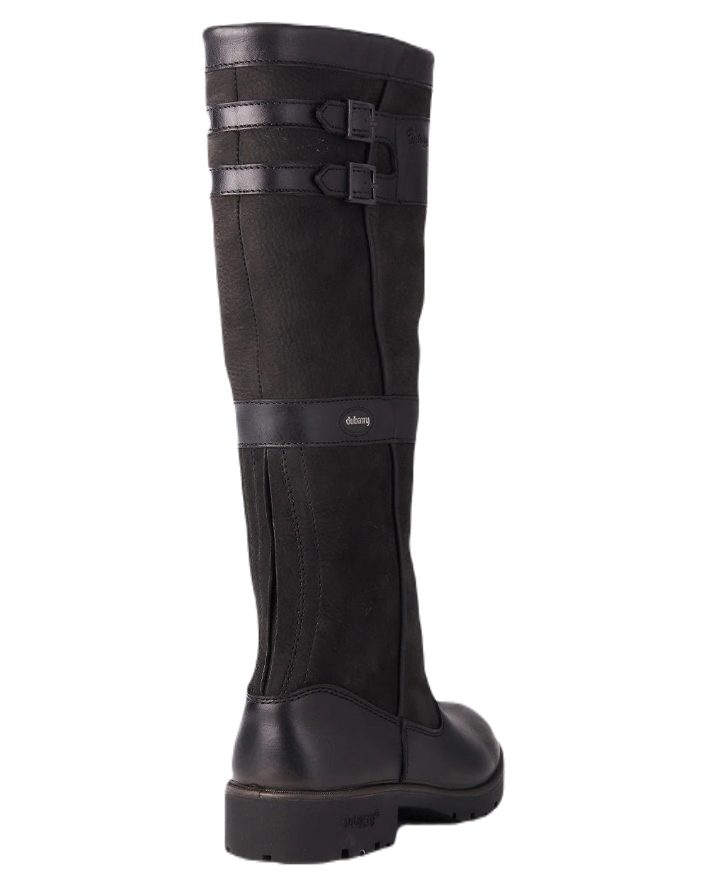 Black coloured Dubarry Longford Country Boots on white background 