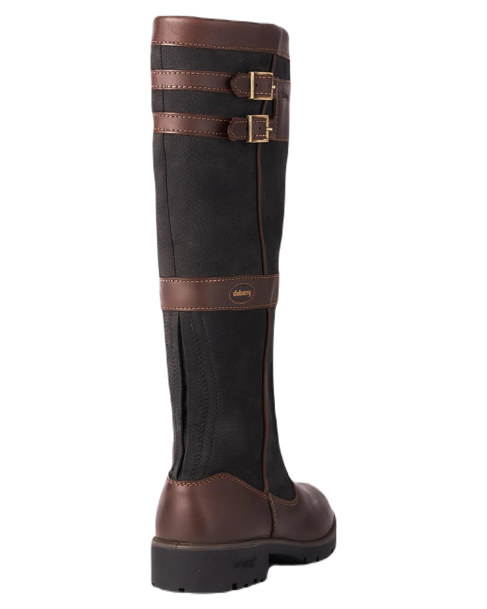 Black Brown coloured Dubarry Longford Country Boots on white background 