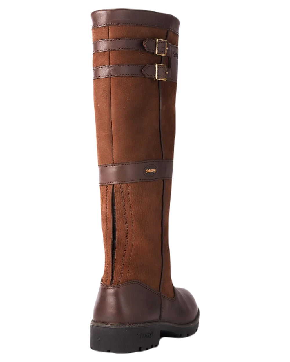 Walnut coloured Dubarry Longford Country Boots on white background 