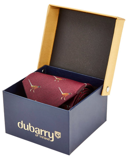 Merlot coloured Dubarry Madden Mens Silk Tie on white background 