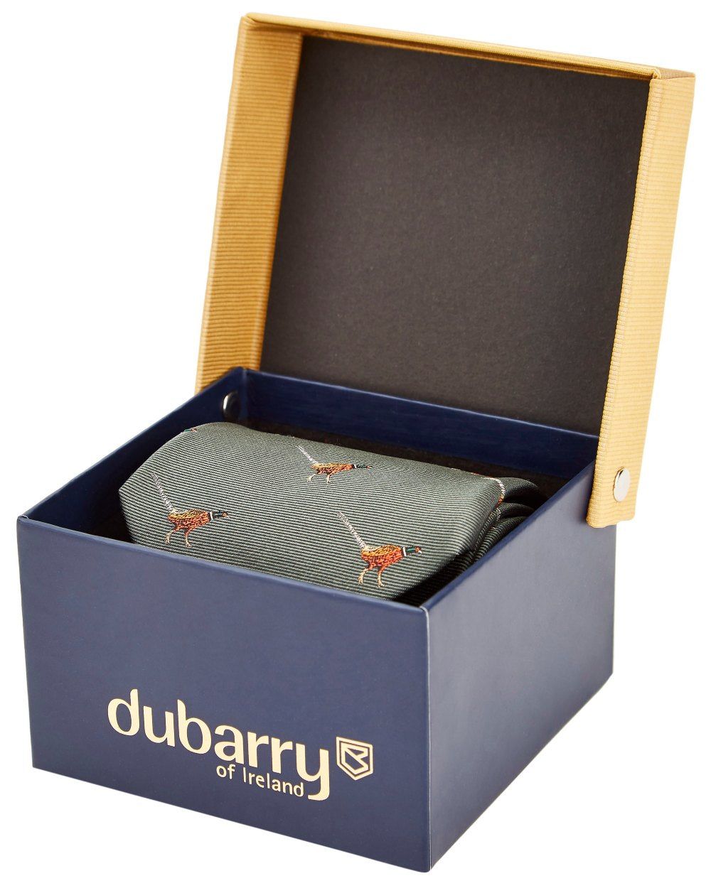 Olive coloured Dubarry Madden Mens Silk Tie on white background 