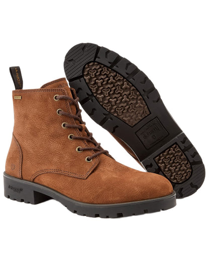 Walnut Coloured Dubarry Mens Ballywater Lace Up Country Boots on white background 